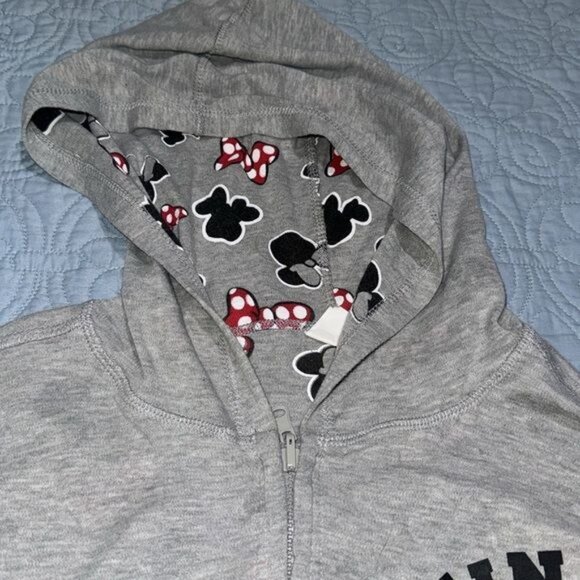 Disney Minnie Mouse 1928 Gray Zip-Up Hoodie Sweatshirt XL - Picture 3 of 6